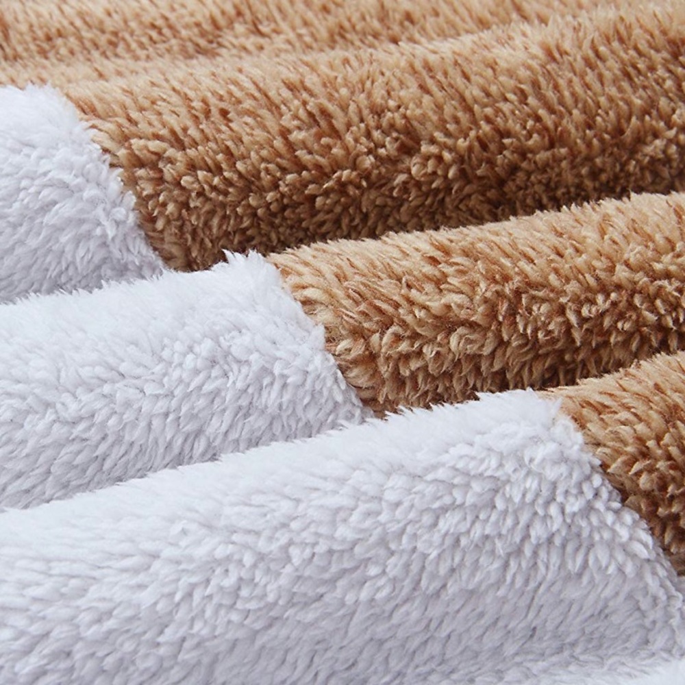 Tan & Cream Two Tone Sherpa 1/4 Zip Pullover - Picture 6 of 8